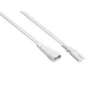 Good Connections P0870-W020 - Cable alargador (2 m, Conector C8 Macho a C7/Euro 8 Hembra (Recto), 0,75 mm², Color Blanco