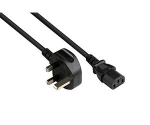 Good Connections P7030-S018 - Cable de alimentación (1,8 m, Tipo G (BS 1363) a C13 (Recto), Fusible de 10 A, Certificado ASTA, 0,75 mm²), Color Negro