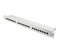 Good Connections® Panel de Conexiones (19", Montaje en Rack, Cat. 6, 500 MHz, 24 Puertos, 1 UE, apantallado, Apertura sin Herramientas, Color Gris Claro (RAL7035)