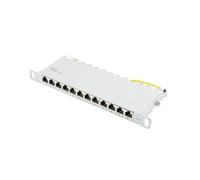 Good Connections Panel de Conexiones de 10" para armarios de Pared de 10 Pulgadas, categoría 6, 250 MHz, Compatible con GIGABIT, 12 Puertos, 0,5 U, apantallado, Apertura sin Herramientas, Color Gris