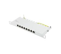Good Connections Panel de Conexiones para armarios de Pared o de Red de 10", Cat. 6, 250 MHz, 8 Puertos, 0,5 U, apantallado, Apertura sin Herramientas, Color Gris Claro (RAL7035)