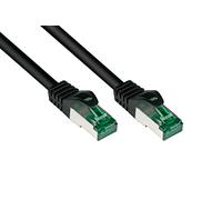 Good Connections® Premium - Cable de conexión para exteriores (cat. 6A, 100 m, IP66, con manguito protector, conector de cobre, S/FTP, PiMF, 500 MHz, para exteriores, resistente a los rayos UV y al agua, color negro)