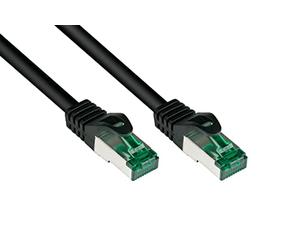 Good Connections Premium Cat 6A Outdoor Patch Cable 3 m IP66 10-Gigabit Copper Conductor/CU/S/FTP / 500 MHz for Outdoor Use, UV and Water Resistant, PE Sheath, Black