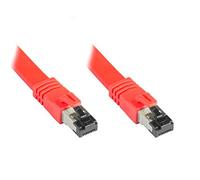 Good Connections Premium Cat. 8.1 - Cable de red plano (15 m, U/FTP, 40 GBit/s, 2000 MHz, cobre conductor, libre de halógenos, LSZH, cable LAN compatible con CAT. 7, 6A, 6, 5e), color rojo