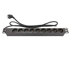 Good Connections® Regleta de 19 Pulgadas (1HE) - Enchufe con protección de Contacto a 9 x enchufes con protección de Contacto - Protección Infantil - Perfil de plástico, Color Negro