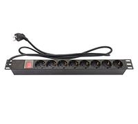 Good Connections Regleta de 19 Pulgadas (1U, Enchufe con protección de Contacto a 8 Tomas de protección de Contacto, Interruptor con protección contra Interruptor, protección Infantil, Perfil de