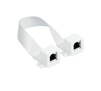 Good Connections RJ45 Ethernet LAN - Pasamanos para puerta/ventana, extremadamente plano - ambos lados RJ45 hembra - Longitud total con conector 51,5 cm, longitud flexible 44,5 cm - blanco, longitud: