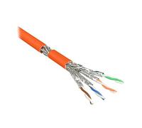 Good Connections Simplex - Cable de instalación (categoría 7, cobre puro, OFC), compatible con 10 gigabits (redes Ethernet 10/100/1000/10000-Base-T), S/FTP, PiMF, AWG23, FRNC-B, 100 m, color naranja