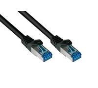 Good Connections® SmartFlex - Cable de red (cat. 6A, 7,5 m, muy flexible, corto de 10 Gigabit, cobre, conector de cobre, protección del clip de enganche, S/FTP PiMF, sin halógenos, LSZH), 500 MHz, color negro