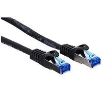 Good Connections® SmartFlex - Cable de red (cat. 6A, 2 m, muy flexible, corto y de 10 Gigabit, conector de cobre, protección de clip de enganche, S/FTP PiMF, sin halógenos, LSZH, 500 MHz, color negro
