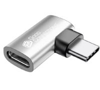 Good Connections USB 4.0 Gen.3x2 - Adaptador de ángulo para Puertos (40 GBit/s, 240 W, 8 K a 60 Hz), Conector USB-C™ Macho a USB-C™ Hembra, Izquierda/Derecha, Color Plateado
