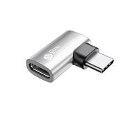 Good Connections USB 4.0 Gen.3x2 - Adaptador de ángulo para Puertos (40 GBit/s, 240 W, 8 K a 60 Hz), Conector USB-C™ Macho a USB-C™ Hembra, Izquierda/Derecha, Color Plateado