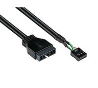 Good Connections Wentronic - Adaptador Interno USB 3.0 (Macho a Hembra USB 2.0, 0,45 m, 45 cm), Color Negro