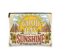 Good Day Sunshine - Bolsa de maquillaje estilo clásico, bohemia, para mujer, organizador portátil con cierre, bolsa de aseo para el cuidado de la piel de verano, Amarillo, 7x9 Inch, Sunshine