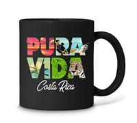 Good Deal Pura Vida Costa Rica Souvenir - Taza de café negra de viaje de Centroamérica de 11 onzas