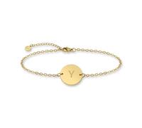 Good.Designs Pulsera con Letras en Oro I bañado en Oro 18k Colgante I con Iniciales grabadas (Y)