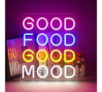 Good Food Good Mood Letreros de neón letras de letrero de neón luces LED decoración de habitaciones alimentos letreros de neón bares de aperitivos, restaurantes, cocinas, fiestas, tiendas