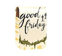 Good Friday - Estuche portátil para pintalabios para viajes, mini caja de almacenamiento de lápiz labial con espejo para mujeres y mujeres, bolsa de cosméticos de cuero, Varios colores, 9.5x2x7 cm/3.7x0.8x2.7 in
