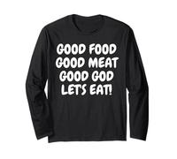 Good God Let's Eat Funny Thanksgiving Dinner Oración Bendición Manga Larga