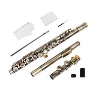 Good Green Bronze - Flauta de 16 agujeros con caja de paño de limpieza, guantes para bandas escolares y práctica de personalidad, flauta de sonido versátil