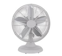 Good Housekeeping Ventilador de mesa retro de 12 pulgadas en blanco mate