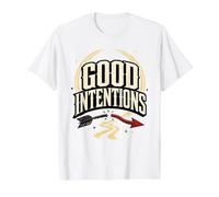 Good Intentions Flecha Rota Motivacional Gráfico Vintage Camiseta gráfica económica, Hombre, Blanco, S