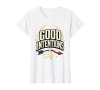 Good Intentions Flecha Rota Motivacional Gráfico Vintage Camiseta gráfica económica, Mujer, Blanco, S
