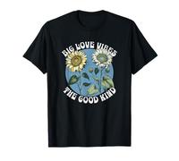 Good Love Vibes The Good Kind Retro Groovy Summer Sunflower Camiseta