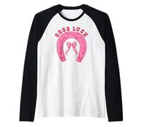 Good Luck Cowboy Hat Let's Go Girls Western Rodeo Cowgirls Camiseta Manga Raglan