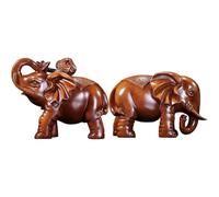Good Luck Elephant Table Decoration - Fortune Home Decoration | Figurines Ornaments for Housewarming, Solid Wood Blessing Ornament with Smooth Detail, Home Figurines, Collectible Ornament for Display