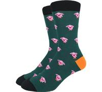 Good Luck Sock - Calcetines de cerdo para hombre, talla grande (zapato talla 7 - 12), color verde