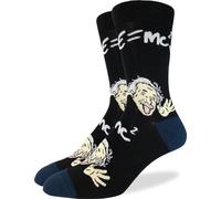 Good Luck Sock Wacky Albert Einstein - Calcetines para hombre, talla 7-12, color negro