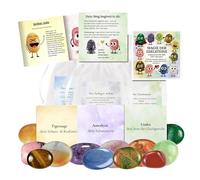 Good Luck Stone - Natural Crystal Set para energía , guijarros decorativos con función de tarjeta de regalo, para fiestas, graduaciones, cumpleaños,