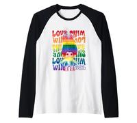 Good Luck Trolls Love Wins Rainbow Camiseta Manga Raglan