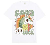 Good Luck Unicorn Retro Positive Vibes Comfort Colors Adult Heavyweight T-Shirt
