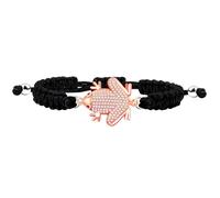 Good Lucky/Oro/Negro/Rose Chapado en Oro Sapo Hecho a Mano Cubic Zirconia Ajustable Amor Amistad Pulseras de Navidad para Mujeres YA4803