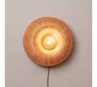 GOOD&MOJO Lámpara de pared Barbados de bambú con pantalla semicircular, ø35 x 15 cm Natur