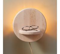 GOOD & MOJO Aplique de pared Corsica, natural, madera de aliso, enchufe