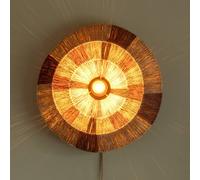 GOOD & MOJO Aplique de pared Serengeti, Ø45 cm, marrón, yute, enchufe