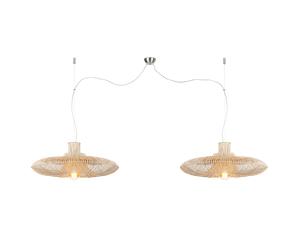 GOOD&MOJO lámpara colgante Kalahari Mimbre 2 pantalla - L