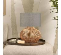 GOOD & MOJO Lámpara de mesa Kalahari 32cm lino oscuro