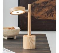 GOOD & MOJO Lámpara de mesa LED Okinawa, natural, 35 cm, madera