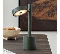 GOOD & MOJO Lámpara de mesa LED Okinawa, verde, 35 cm, madera