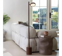 GOOD & MOJO Lámpara de pie LED Okinawa, 1 luz, marrón, 146 cm, madera