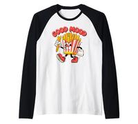 Good Mood, Funny Food, Fast Food Finger Chips, French Fries Camiseta Manga Raglan