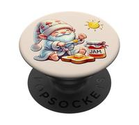 Good Morning Gnome With Jam Jar For Teacher Summer Break PopSockets PopGrip Adhesivo