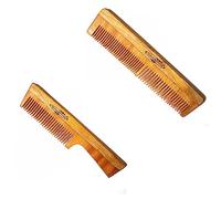 Good Morning Peine de madera de neem para el crecimiento del cabello, juego de peines para mujeres y hombres, Kachi Neem Kangi, Kanghi para todo tipo de cabello (paquete de 2)