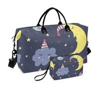 Good Night - Bolsa de viaje para la noche, bolsa de viaje y equipaje, bolsa de viaje con bolsa de aseo para senderismo, juego de 2 piezas, color negro, negro (Good Night Black), 1 size