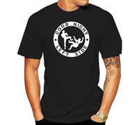 Good Night Left Side T Shirt Men Short-Sleev tee Novelty Funny Graphic Tshirts Fashion Streetwear Ropa Hombre Camisetas Black Unisex 100% Cotton Short-Sleeve T-Shirts Black L