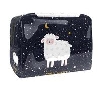 Good Night Llama in Starry Sky - Neceser de viaje para mujer, bolsa de aseo grande de PVC para maquillaje, práctica bolsa organizadora con cremallera, multicolor, 18.5x7.5x13cm/7.3x3x5.1in, Neceser